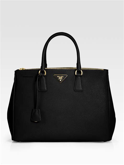 prada saffiano large galleria double zip tote nero black|Prada.